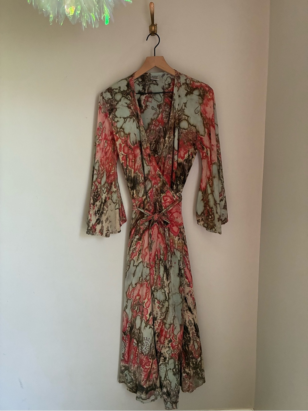 Belma Bohemian Tie Dye Gemstone Hippie Maxi Wrap Dress One Size